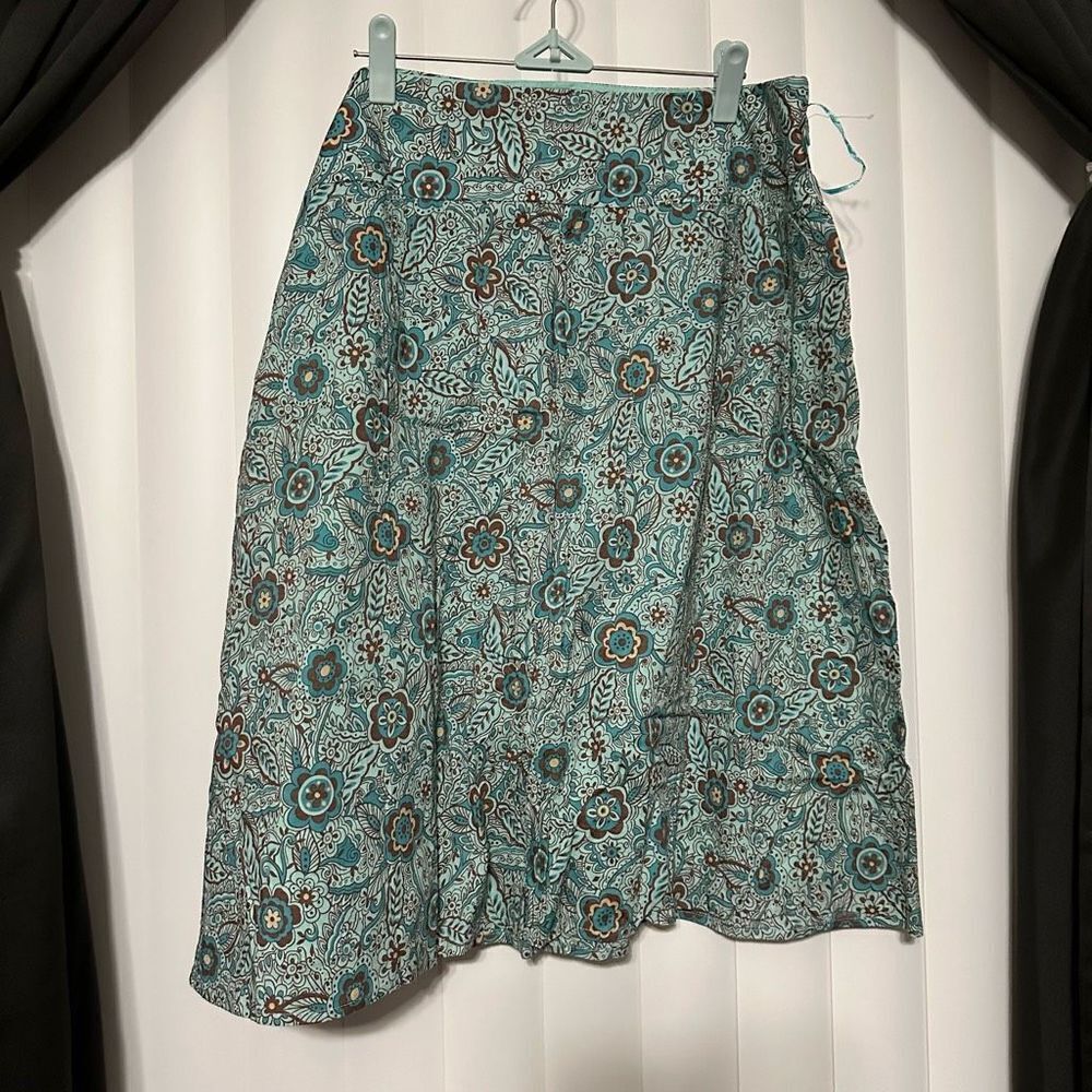 Sandra Darren paisley teal/brown skirt